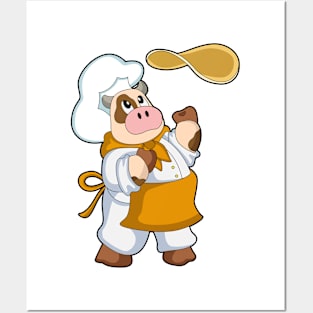 Cow as Cook with Dough Posters and Art